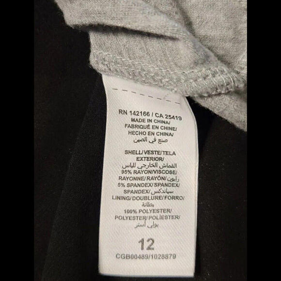 Ella Moss Gray & Black Layered Hem Split Back Crochet Top Girls Size 12 - Picture 4 of 6